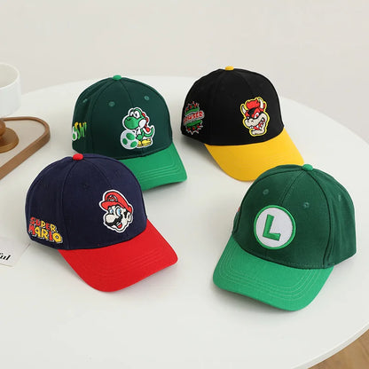 New Super Mushroom Peach Baseball Cap Creative High Color Cartoon Printed Boys and Girls anime merchandise Trendy birthday gifts