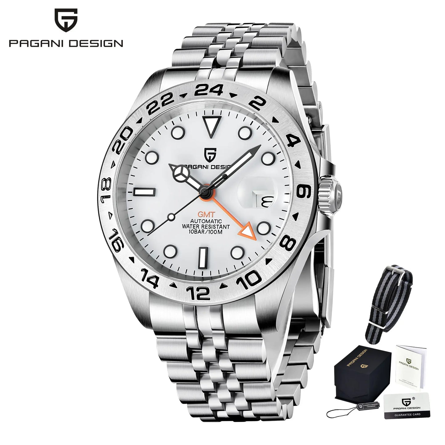 Pagani Design 2026 New Men's Automatic Mechanical Watch Gmt Sapphire Stainless Steel Waterproof 10Bar Luminous Bwg-9 Reloj Hombr