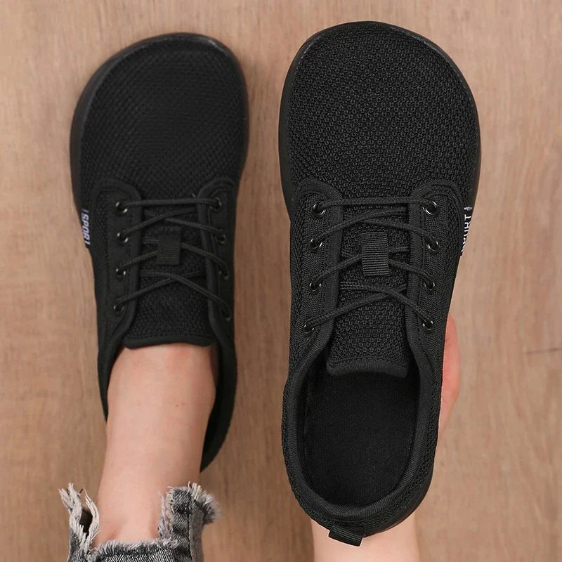 Atmungsaktive Sommer-Flachschuhe für Damen, leichte Mesh-Schuhe, bequeme Wanderschuhe, Herren-Schuhe für breite Füße, weiche Sohle, Freizeitkleidung, Barfuß