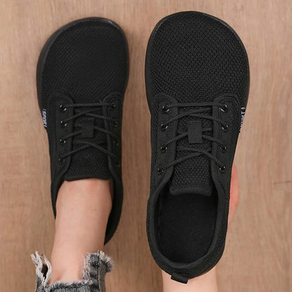 Atmungsaktive Sommer-Flachschuhe für Damen, leichte Mesh-Schuhe, bequeme Wanderschuhe, Herren-Schuhe für breite Füße, weiche Sohle, Freizeitkleidung, Barfuß