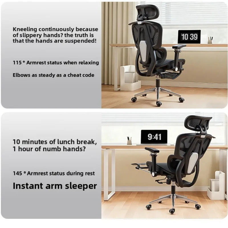 Przenośny minimalistyczny fotel ergonomiczny z podłokietnikiem 10D, fotel komputerowy, biurowy, do nauki i gamingowy Gravitysturdy and durable