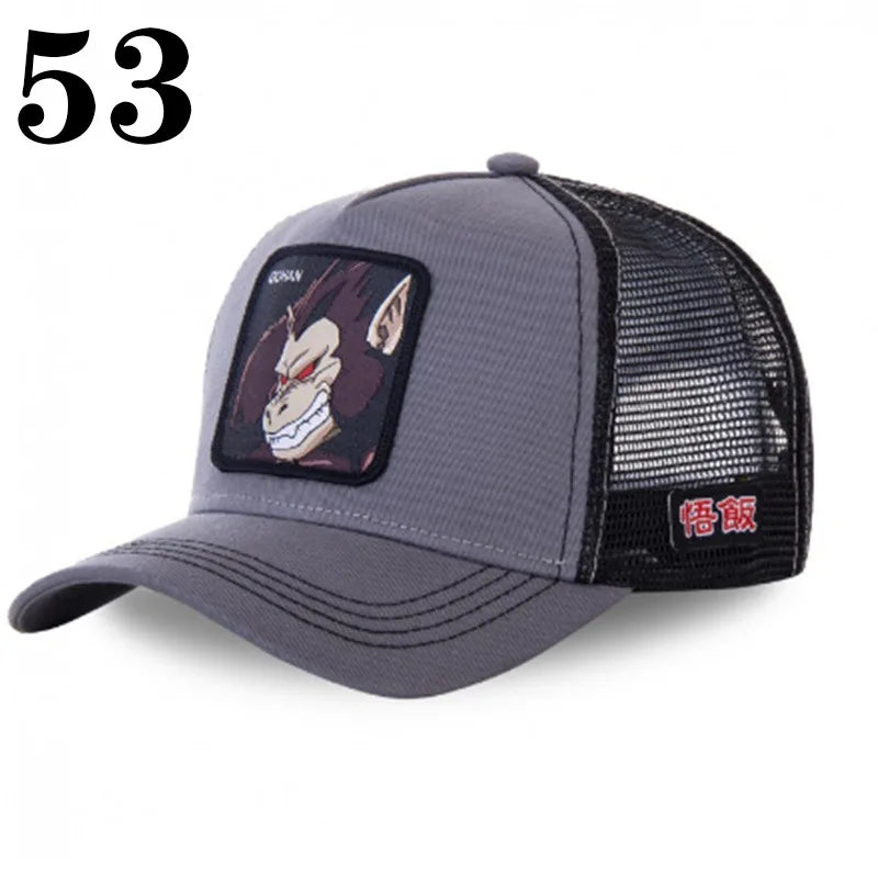 Dragon Ball Anime Character Printed Baseball Cap For Men And Women Hip Hop Hat Truck Driver Mesh Hat Summer Outdoor Sunshade