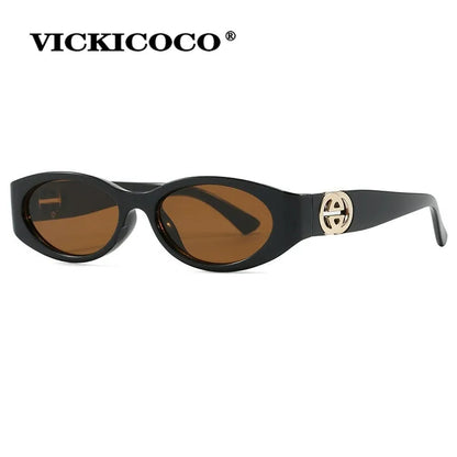 Stylish Small Oval Sunglasses For Women Trendy Design Decoration Fashion Sun Glasses Travelling Hiking Party Women's Shades