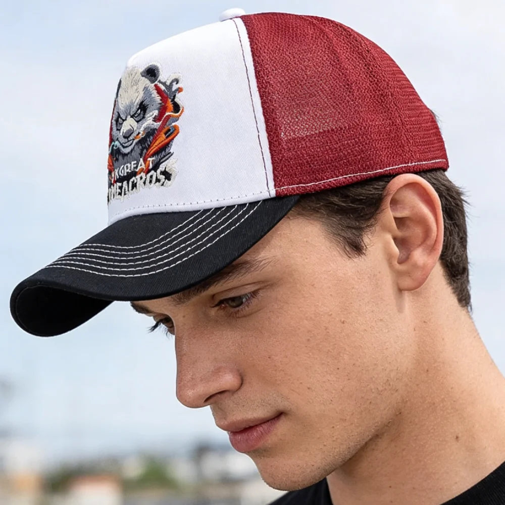 New Style Unisex Cool Panda Embroidered Baseball Cap Chic Trucker Hats For Men Women Breathable Streetwear Summer Outdoor Hat
