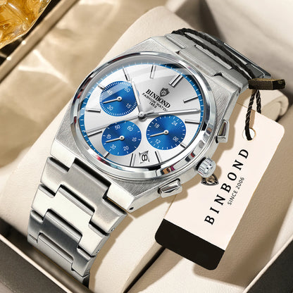 BINBOND: reloj de cuarzo preciso para hombre, resistente, con fecha automática, cronógrafo, luminiscente, hermético, reloj de lujo para hombre de estilo informal. Reloj