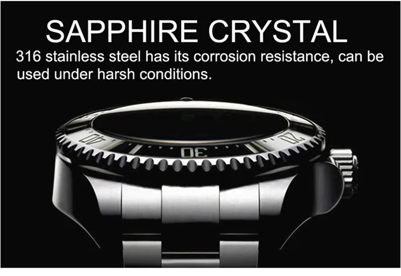 LOREO Original Men Business Watch 20ATM Waterproof Wristwatch Top Brand Casual Sport Seagull Automatic Mechanical Watch Men