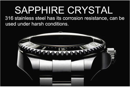 LOREO Original Men Business Watch 20ATM Waterproof Wristwatch Top Brand Casual Sport Seagull Automatic Mechanical Watch Men