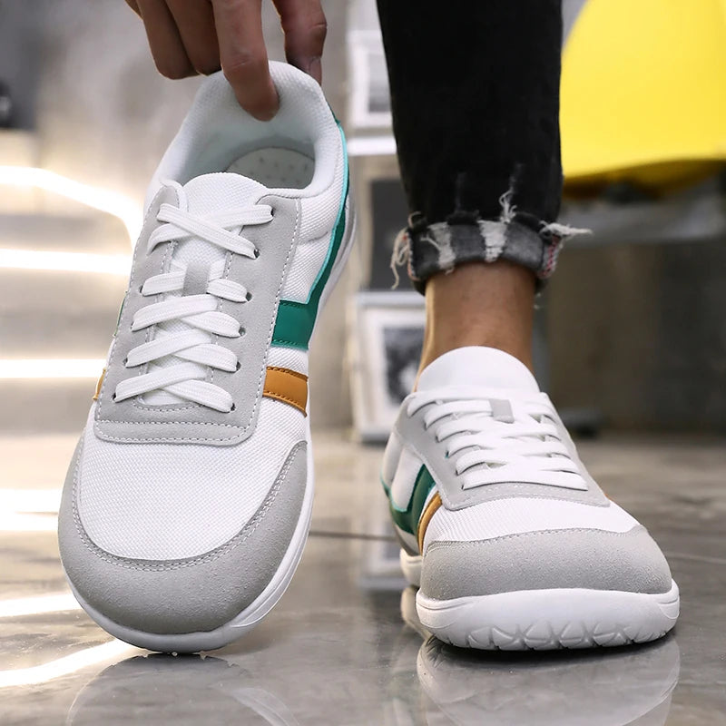 Pánské tenisky s širokou špičkou Barefoot Shoes, minimalistické, prodyšné a pohodlné boty na venkovní chůzi, sportovní ležérní modré boty 2025