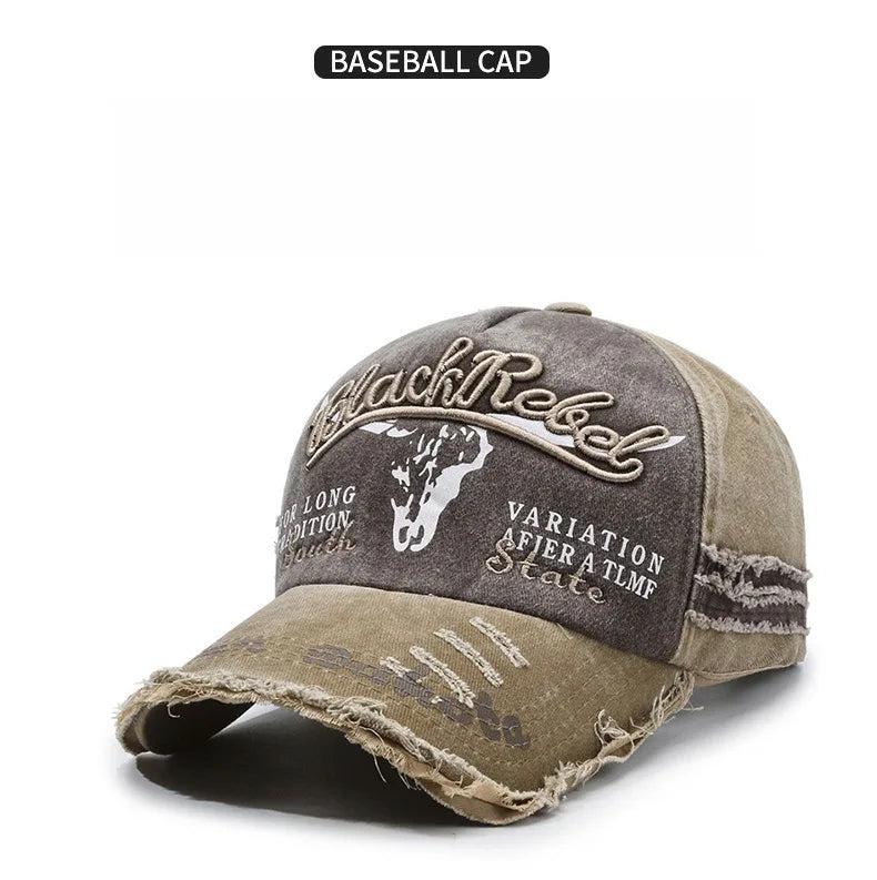 Nuovo cappellino da baseball da uomo in cotone lavato, stile retrò, per tutte le stagioni, cappello sportivo da outdoor da uomo, accessorio maschile