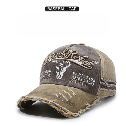 Nuovo cappellino da baseball da uomo in cotone lavato, stile retrò, per tutte le stagioni, cappello sportivo da outdoor da uomo, accessorio maschile