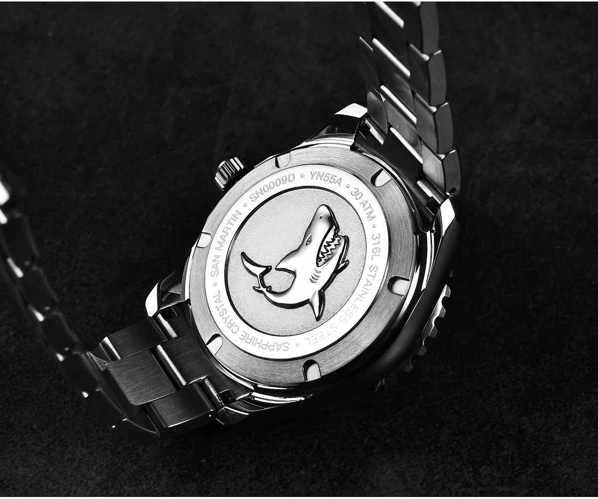 San Martin New 40-44mm Luxury Men's Diver Watch Classic High Quality NH35 YN55 Automatic Mechanical Sapphire BGW-X1 20Bar SN0009