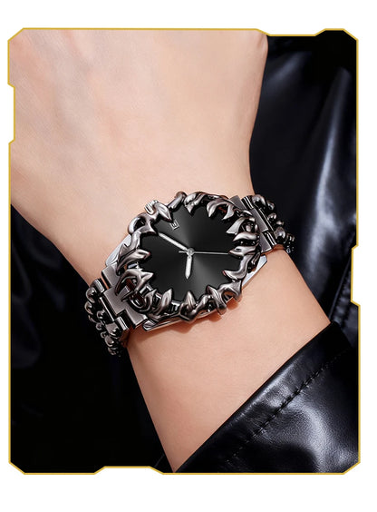 Sports Men Watch Fashion Man Stainless Steel Quartz Movement Red Clock Top Brand Halloween Creative Military Watch for Men reloj