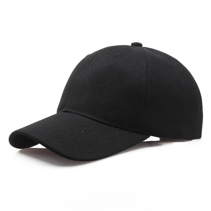 Schwarze Cap in Uni-Farbe – Baseballcap, Snapback, Casquette, Fitted Cap, lässige Gorras, Hip-Hop-Dad Hat für Herren und Damen, unisex