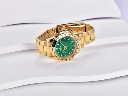 RollsTimi Herrenuhren – luxuriöse mechanische Herrenuhr mit Saphirglas, Kalender, Wochentagsanzeige, Edelstahl und Wasserschutz