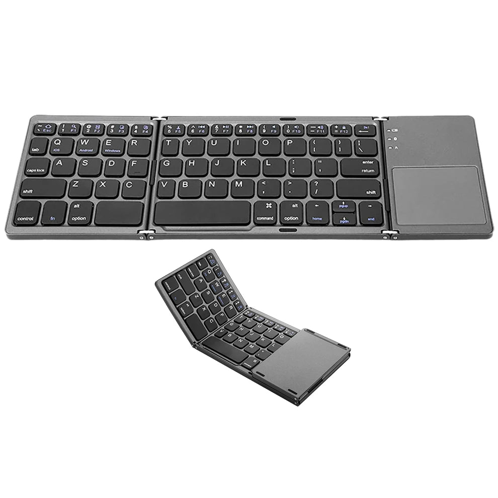 BOW Foldable Bluetooth Keyboard with Touchpad/Numberic Pad Portable Rechargeable Folding Wireless Keyboard for Tablet ipad