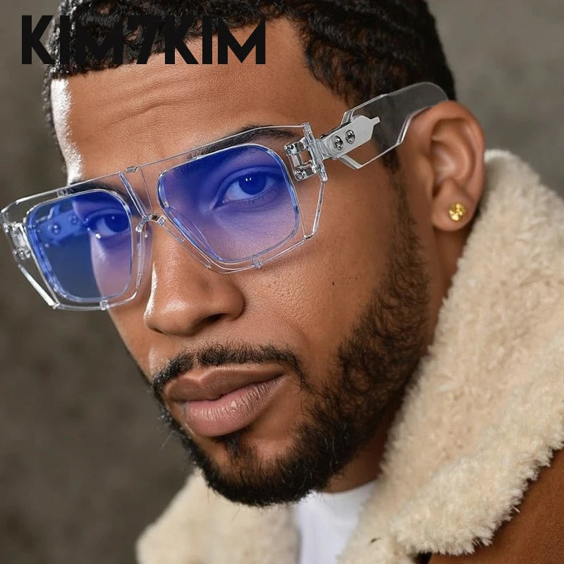 Steampunk Square Polarized Sunglasses Men Big 2026 Luxury Brand Punk UV400 Driving Sun Glasses Fashion Eyewear For Male Shades