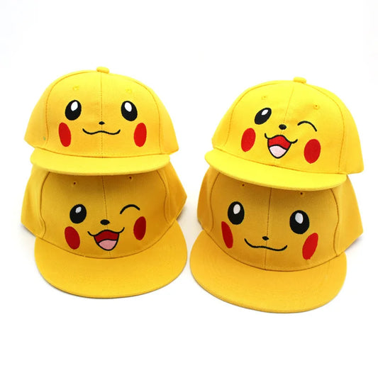 Hat Anime Pokemon Baseball Cap Hat Adjustable Pikachu Cosplay Hip Hop Cartoon Adult Hats Boy Girl Kids Birthday Gifts