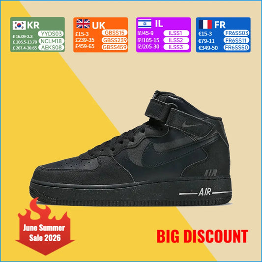 Sneakers unisex Nike Air Force 1 Mid - Sostegno alla caviglia, comfort classico grazie all’ammortizzazione e resistenza per un uso quotidiano DQ7666-001