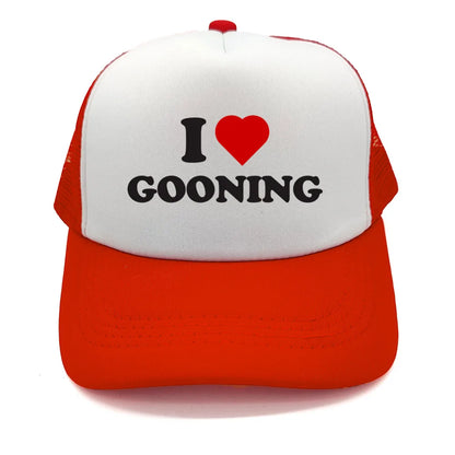 Забавни бейзболни шапки „I Love Gooning“ – готини летни мъжки шапки от мрежа, хумористични шапки тип „тракър“, унисекс шапки от мрежа за външни дейности MZ-080