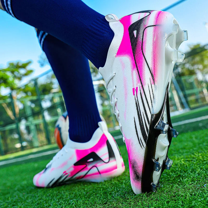 Chaussures de Football professionnelles à fond FG pour hommes, chaussures d'entraînement confortables et durables pour adultes, chaussures de Football à lacets pour adolescents