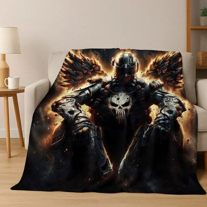 Classic Game Call of Duty Ghost Simon Cartoon Art Flannel Blanket,Cozy Soft Throw Blanket for Home Bedroom Bed Sofa Cover Kid