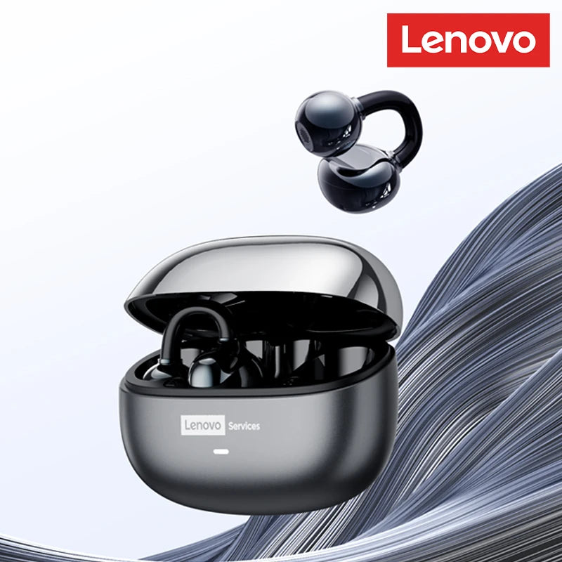 Auriculares Lenovo LE302 inalámbricos Bluetooth 6.0, batería de larga duración, clip deportivo para la oreja, estéreo HIFI con cancelación de ruido