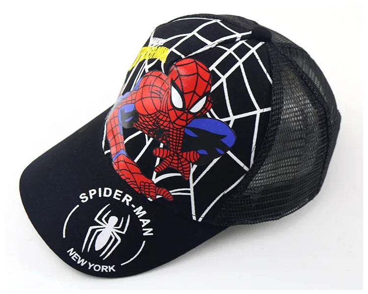Marvel Anime Figure Spider-Man Cartoon Baseball Cap Cotton Polyester Peaked Cap Boy Girl Headwear Accessories Kids Birthday Gift