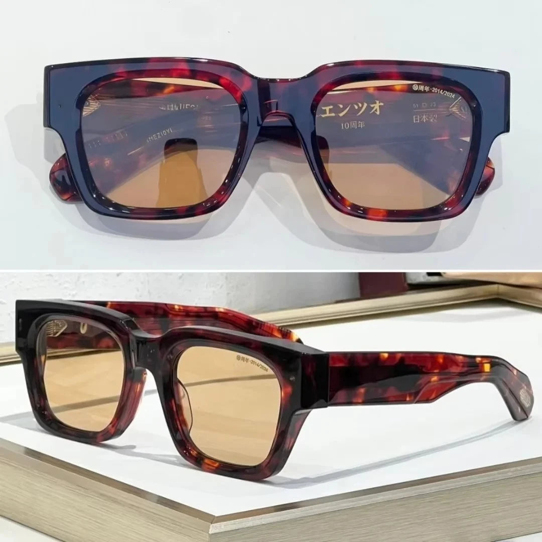ENZO EPOXY 10th Anniversary Edition Large 51 Size Frame Red Turtle Shell Green Handcrafted Japanese Sunglasses
