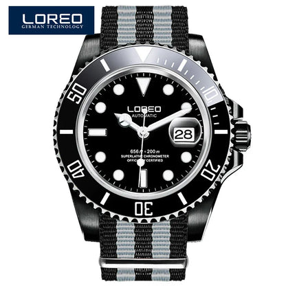 LOREO Original Men Business Watch 20ATM Waterproof Wristwatch Top Brand Casual Sport Seagull Automatic Mechanical Watch Men