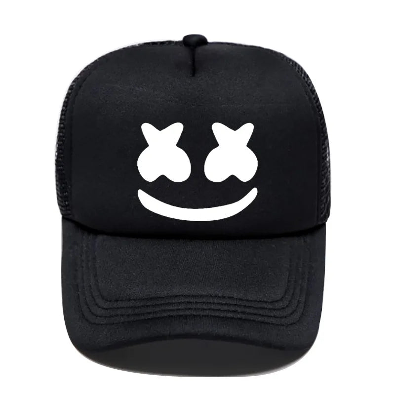 Fashion Cartoon Mesh Baseball Caps Men Women Hip Hop Snapback Hat DJ Marshmallow Cap Summer Breathable Mesh Outdoor Sun Hat