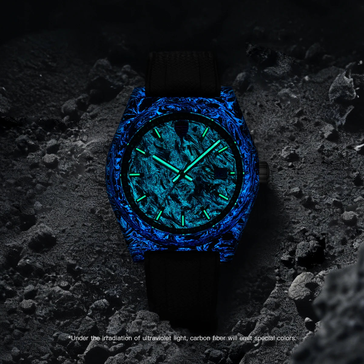 Reloj automático luminoso de fibra de carbono de 40mm, lujo, 100m, impermeable, reloj de buceo automático para hombre con movimiento Japan Miyota 8215