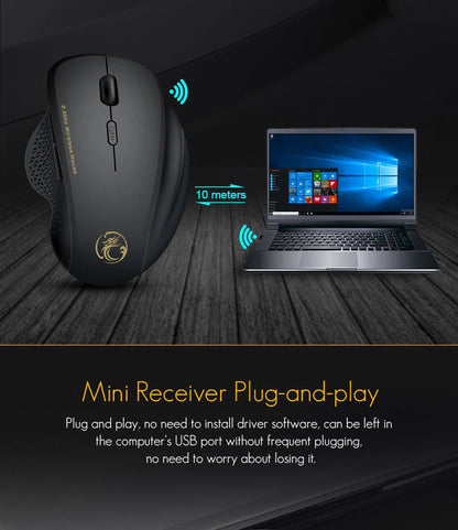 UTHAI G6 Laptop Accessories Ergonomic Design 2.4G Wireless Mouse Business Office Gift Smart 6-Button Gaming Mouse
