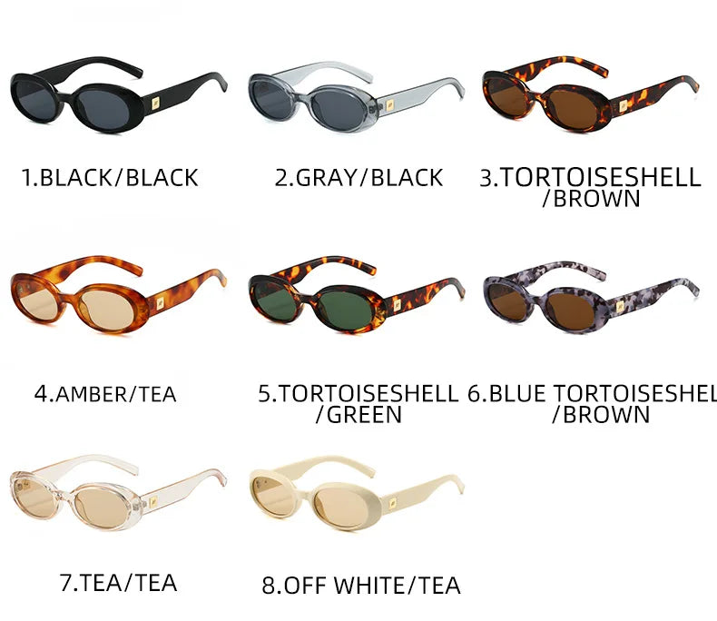Classic Oval Sunglasses Women Men New Thick Frame Party Sunglasses Hip Hop Cool Luxury Designer Brand Eyeglasses UV400 Eyewear