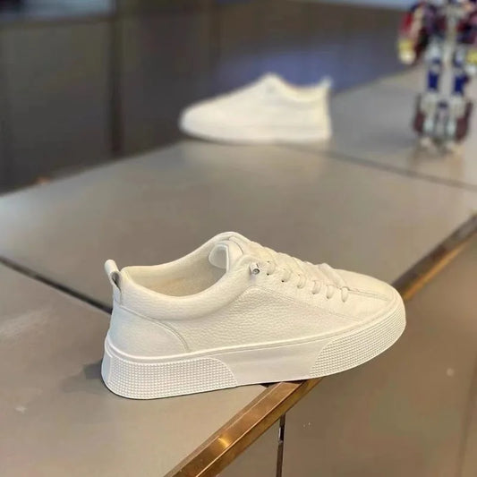 Heren sneakers, casual schoenen, heren platte schoenen, zapatillas hombre, lichtgewicht PU-leer, ademende schoenen, witte sportschoenen voor heren