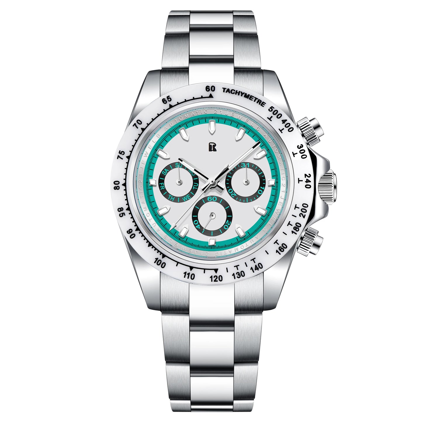 RollsTimi Herrenuhren – luxuriöse mechanische Herrenuhr mit Saphirglas, Kalender, Wochentagsanzeige, Edelstahl und Wasserschutz