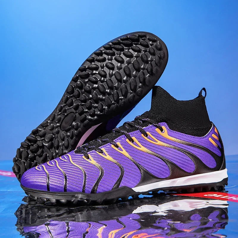 Hommes Match bottes de Football Sport entraînement longues pointes FG/TF garçons crampons chaussures de Football en plein air antidérapant intérieur Futsal confortable