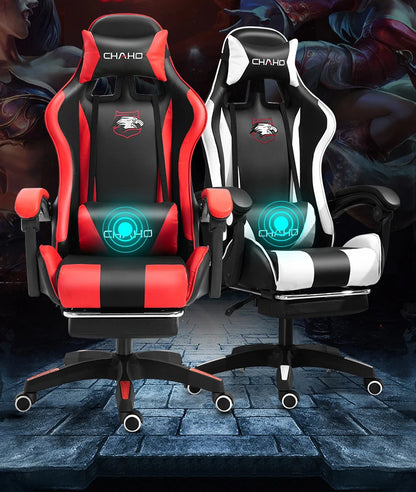 Ergonomic PU Leather Gaming Chair with Adjustable Height, Reclining Computer Chair, Swivel Office Chair for Home Office, Gaming & Study