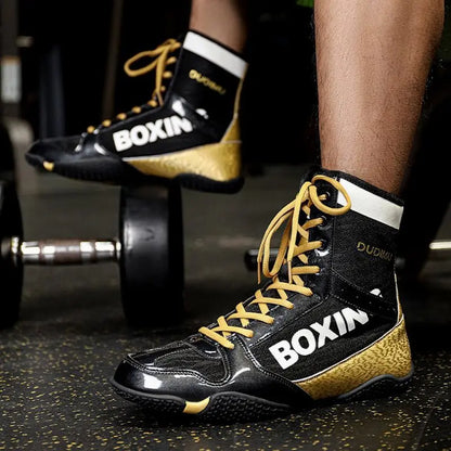 Chaussures d'entraînement de marque originale, chaussures de lutte professionnelle pour hommes et femmes, baskets de boxe respirantes, chaussures de combat montantes