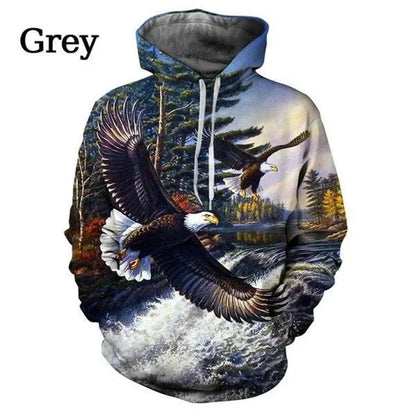 US Eagle Graphic Hoodie Men Clothing 3D Bald Eagle Printing Hoodies Women Pullovers Harajuku Fashion y2k Tops Hoody Sweatshirts