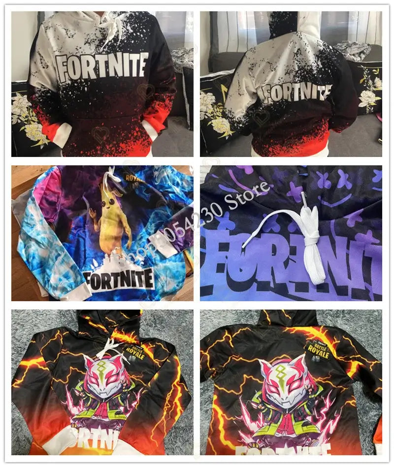 Суитшърт с качулка за момчета Fortnite Cool Heroes Cosplay, детски дрехи с анимационен дизайн, пролетно-есенно бебешко палто, детско яке с качулка