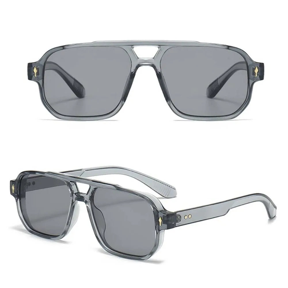 Retro Double Beam Sunnies HD Leopard Print Eyewear Unisex Polarized Sunglasses Waterproof Lightweight Anti-UV Glasses Outdoor