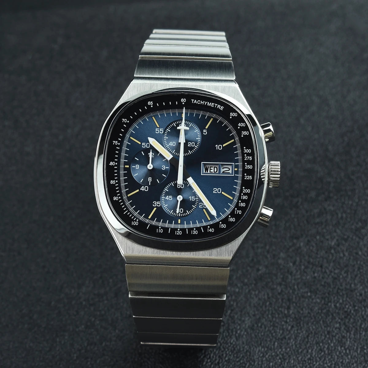 Hruodland New 2025 New 0S00 Retro Men's Quartz Chronograph Sapphire Stainless Steel Waterproof 5Bar Luminous C3 Men's Watch