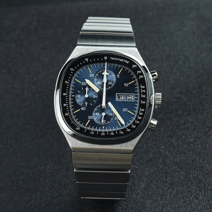 Hruodland New 2025 New 0S00 Retro Men's Quartz Chronograph Sapphire Stainless Steel Waterproof 5Bar Luminous C3 Men's Watch