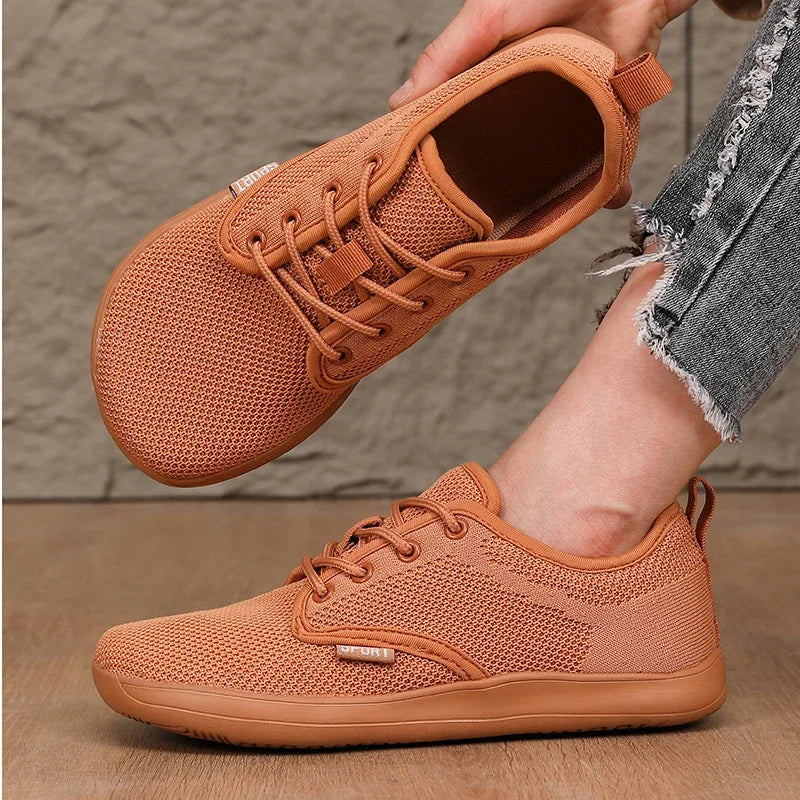 Atmungsaktive Sommer-Flachschuhe für Damen, leichte Mesh-Schuhe, bequeme Wanderschuhe, Herren-Schuhe für breite Füße, weiche Sohle, Freizeitkleidung, Barfuß