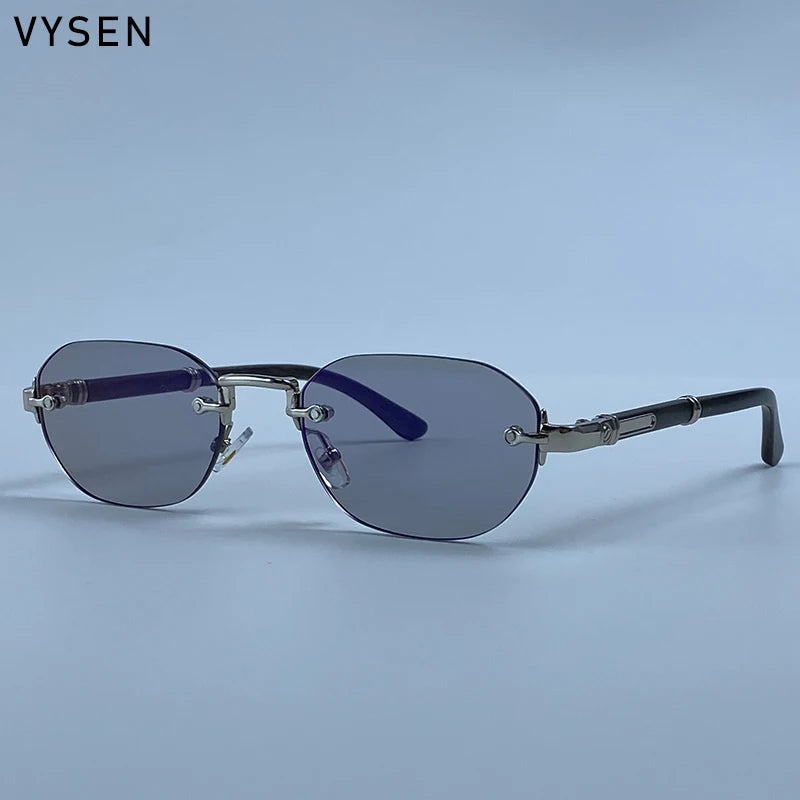 Square Rimless Punk Sunglasses Men 2026 Luxury Designer Vintage Small Frameless Sun Glasses Male Eyewear Hip Hop Outdoor Shades