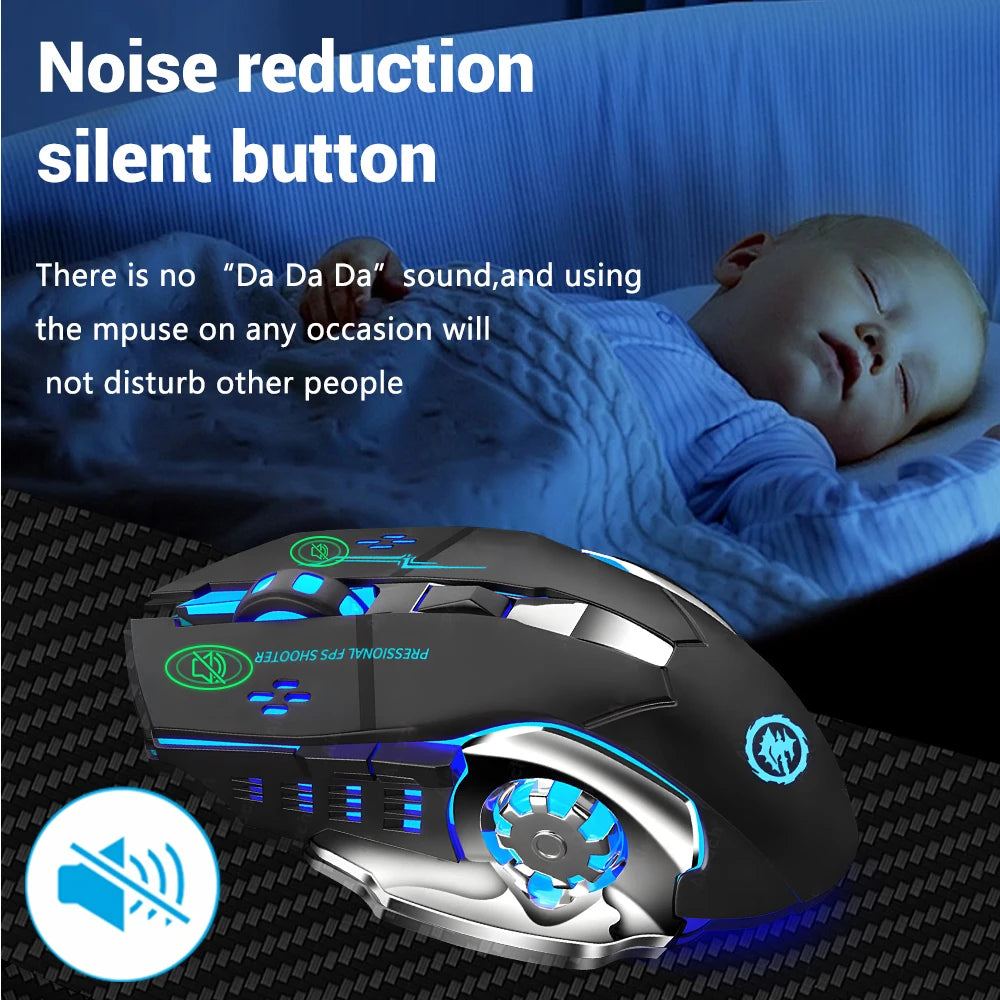 Wireless Bluetooth Mouse 2.4G USB Mecha Gaming Mouse Rechargeable Silent Backlight Mice Ergonomic Office Mice Game Accessories