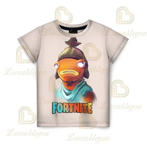 Battle Royale T-shirt Fortnite T-shirt Victory Cartoon Tops Teen Clothes Kids Hero Game Fortress Night 3D Boys Girls T-shirt