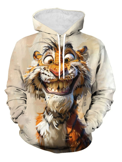 Graphisme « Loup » - Mode masculine - Imprimé 3D - Sweat à capuche outdoor - Streetwear - Sweats à capuche - Poche avant - Sweat à capuche de créateur