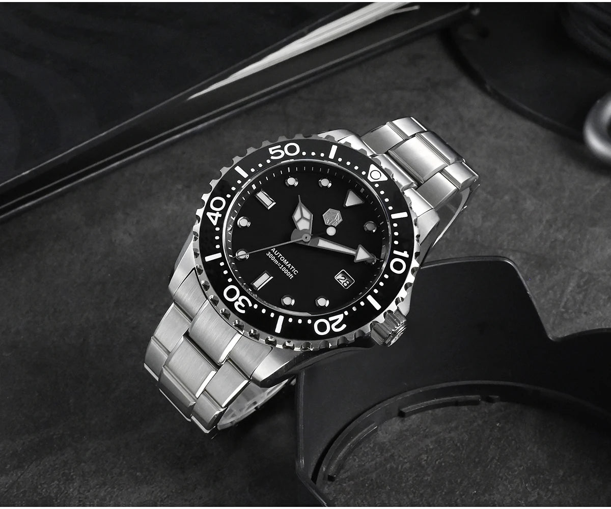 San Martin New 40-44mm Luxury Men's Diver Watch Classic High Quality NH35 YN55 Automatic Mechanical Sapphire BGW-X1 20Bar SN0009