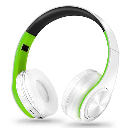 Casque Bluetooth sans fil stéréo AYVVPII avec radio FM et prise en charge de la carte SD avec micro pour téléphone portable Iphone Sumsamg tablette MP3